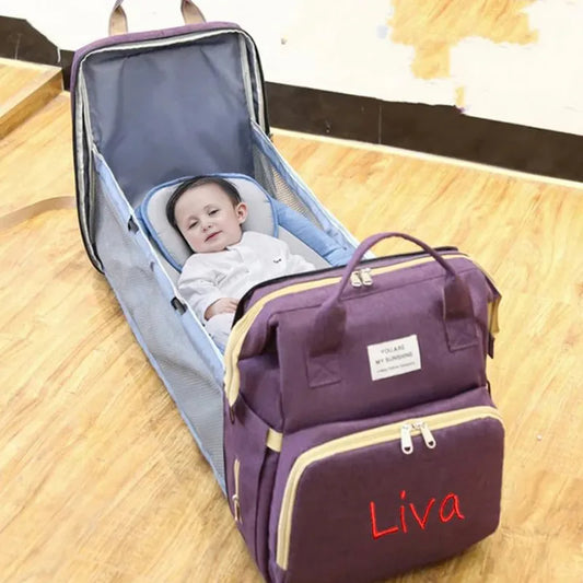 Personalized, foldable mommy bag – Lightweight backpack with large capacity for on the go