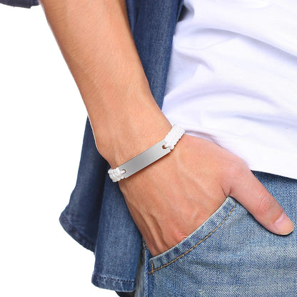 Rope chain bracelet with personalized name and adjustable length