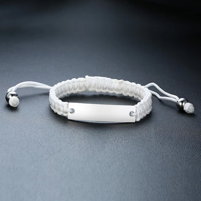 Rope chain bracelet with personalized name and adjustable length