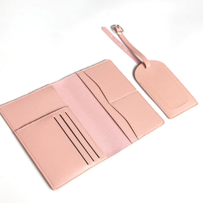 Personalized passport cover set – With name engraving – Stylish &amp; practical travel accessory