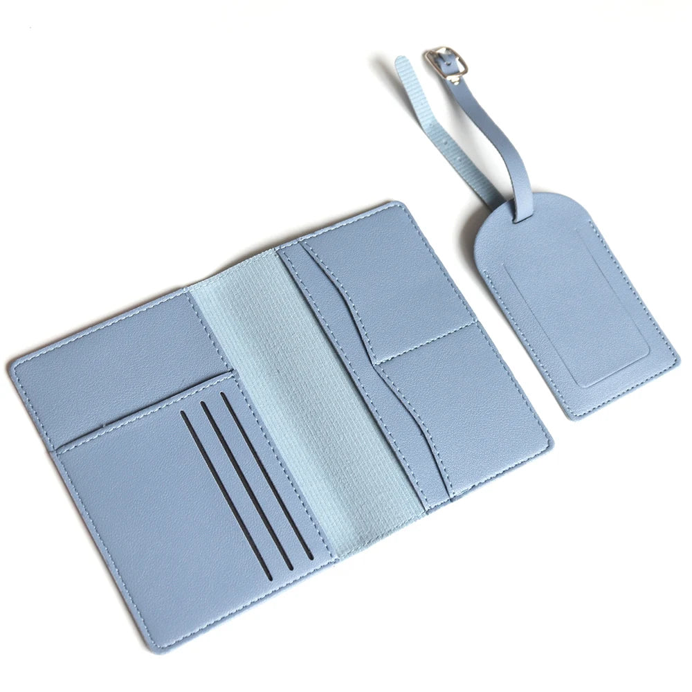 Personalized passport cover set – With name engraving – Stylish &amp; practical travel accessory