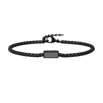 Personalisiertes Armband für Männer, Box-Chain-Stil aus Edelstahl