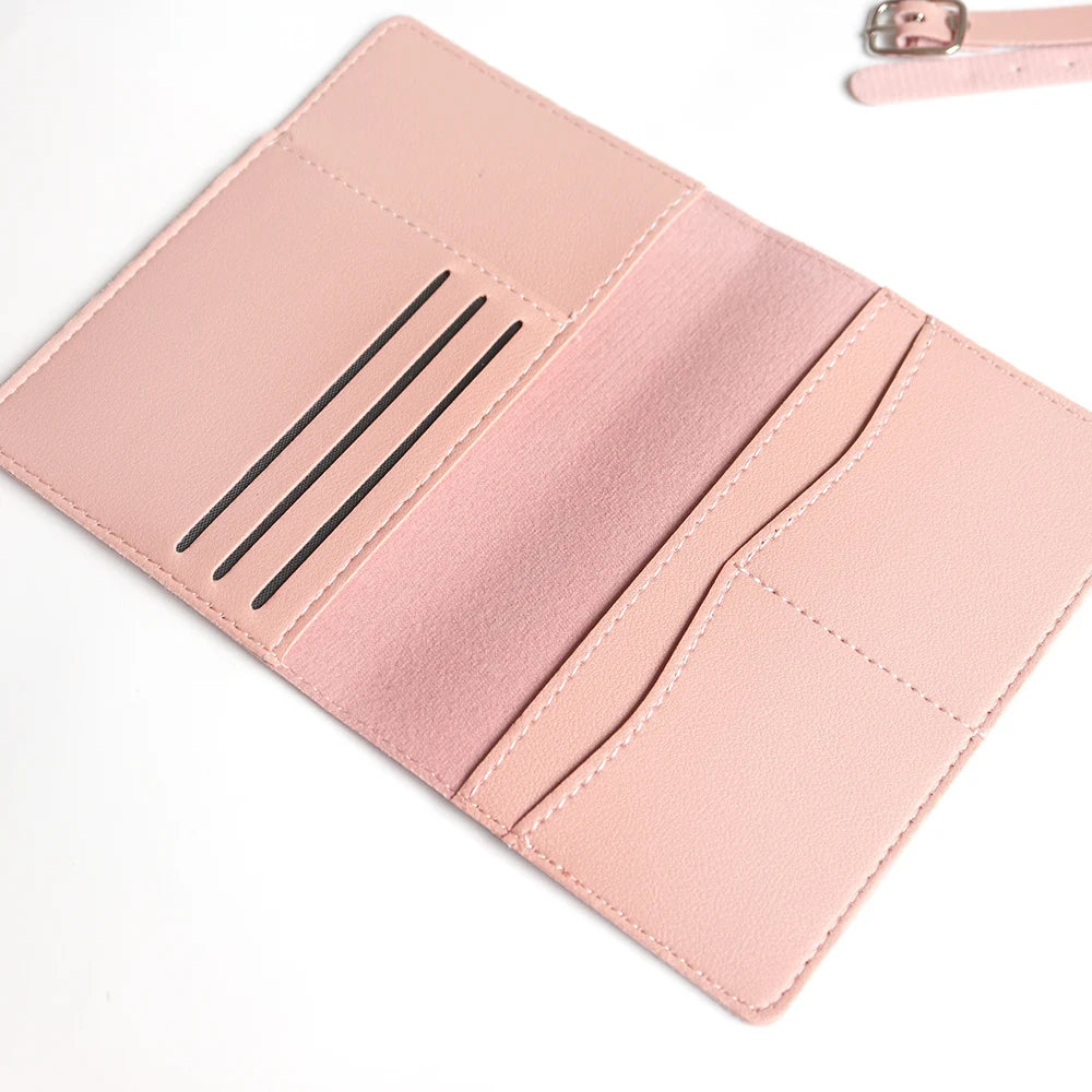 Personalized passport cover set – With name engraving – Stylish &amp; practical travel accessory