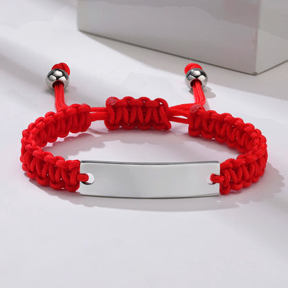 Rope chain bracelet with personalized name and adjustable length