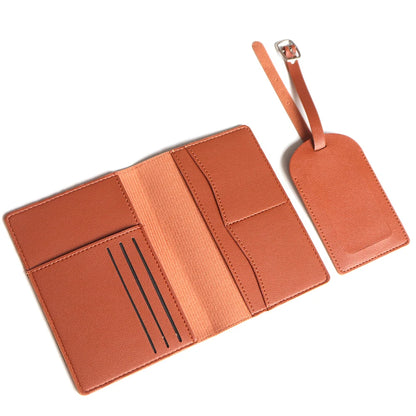 Personalized passport cover set – With name engraving – Stylish &amp; practical travel accessory