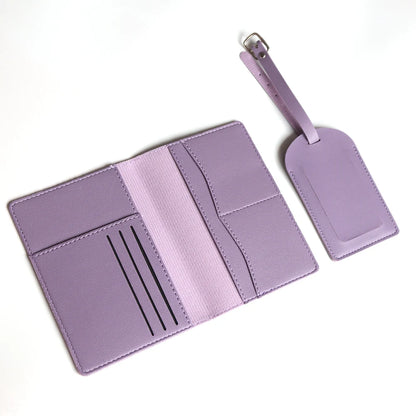 Personalized passport cover set – With name engraving – Stylish &amp; practical travel accessory