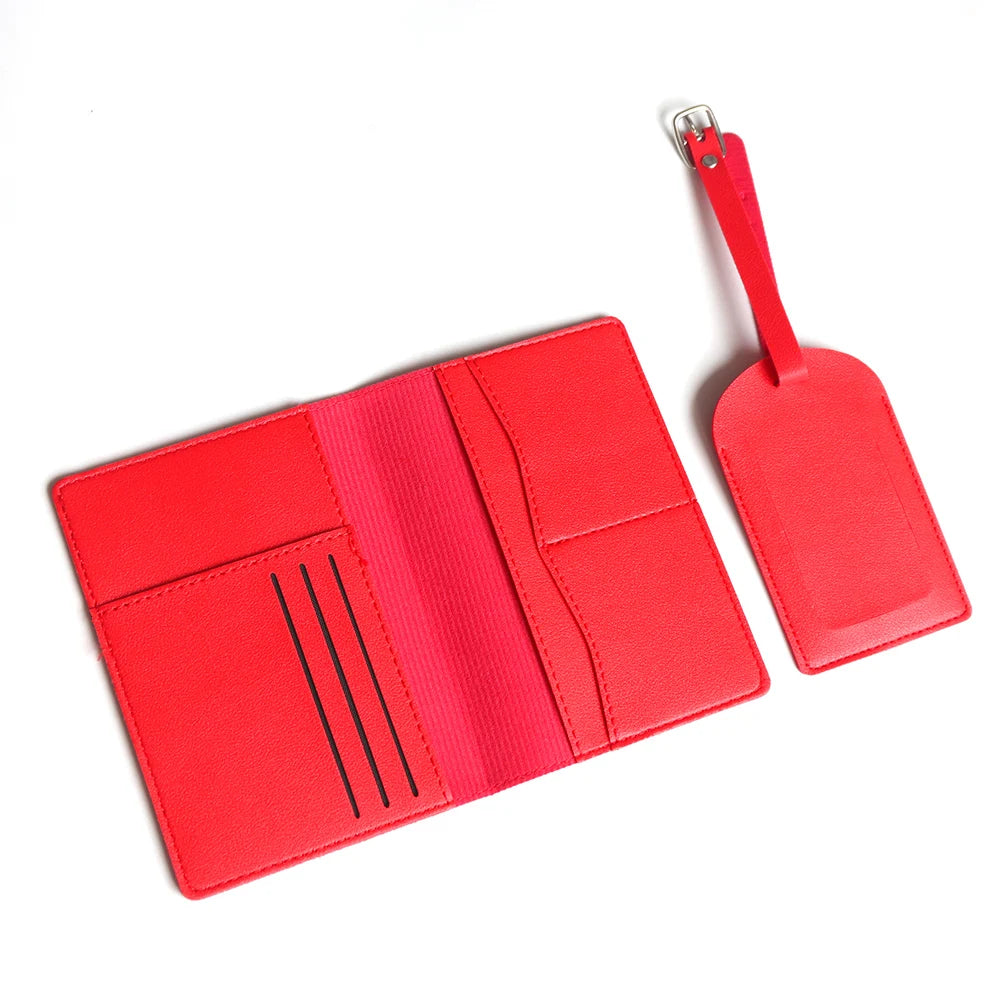 Personalized passport cover set – With name engraving – Stylish &amp; practical travel accessory