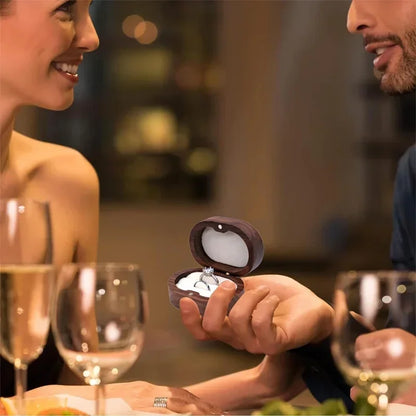 Ring box made of fine wood - storage for engagement and wedding rings