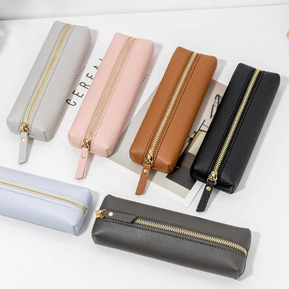 Personalized leather pen case – With name engraving – Stylish accessory for school, office or business