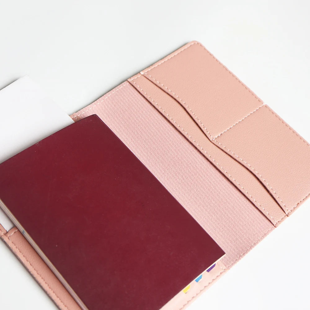 Personalized passport cover set – With name engraving – Stylish &amp; practical travel accessory
