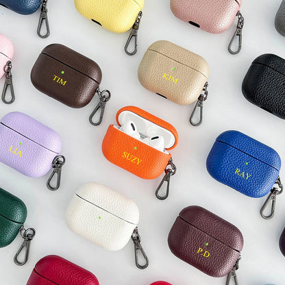 Airpod Pro 4 case made of PU leather – With name or initial engraving – Stylish and creative