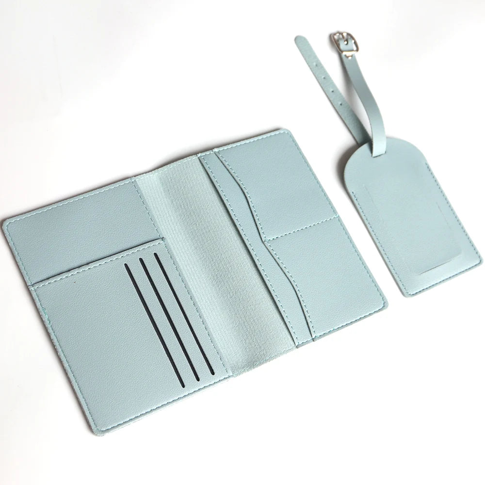 Personalized passport cover set – With name engraving – Stylish &amp; practical travel accessory