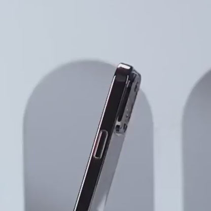 Personalisiertes iPhone-Hülle – Transparentes Soft-Cover, Chrom Rahmen mit Namensgravur