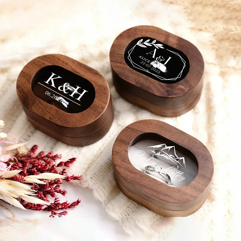 Ring box made of fine wood - storage for engagement and wedding rings