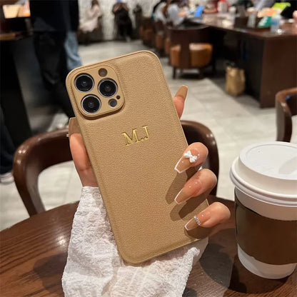 Personalisiertes iPhone-Hülle mit Namensgravur – Leder-Design für iPhone