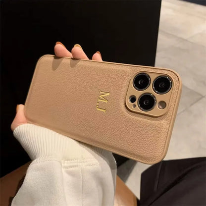 Personalisiertes iPhone-Hülle mit Namensgravur – Leder-Design für iPhone